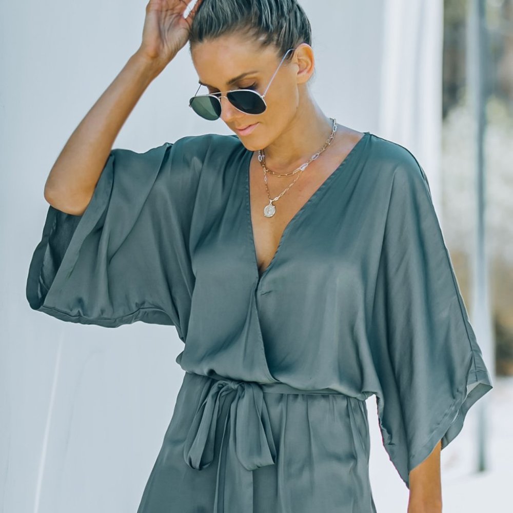 Chic V-Neck High Waist Dressy Romper